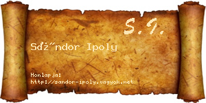 Sándor Ipoly névjegykártya